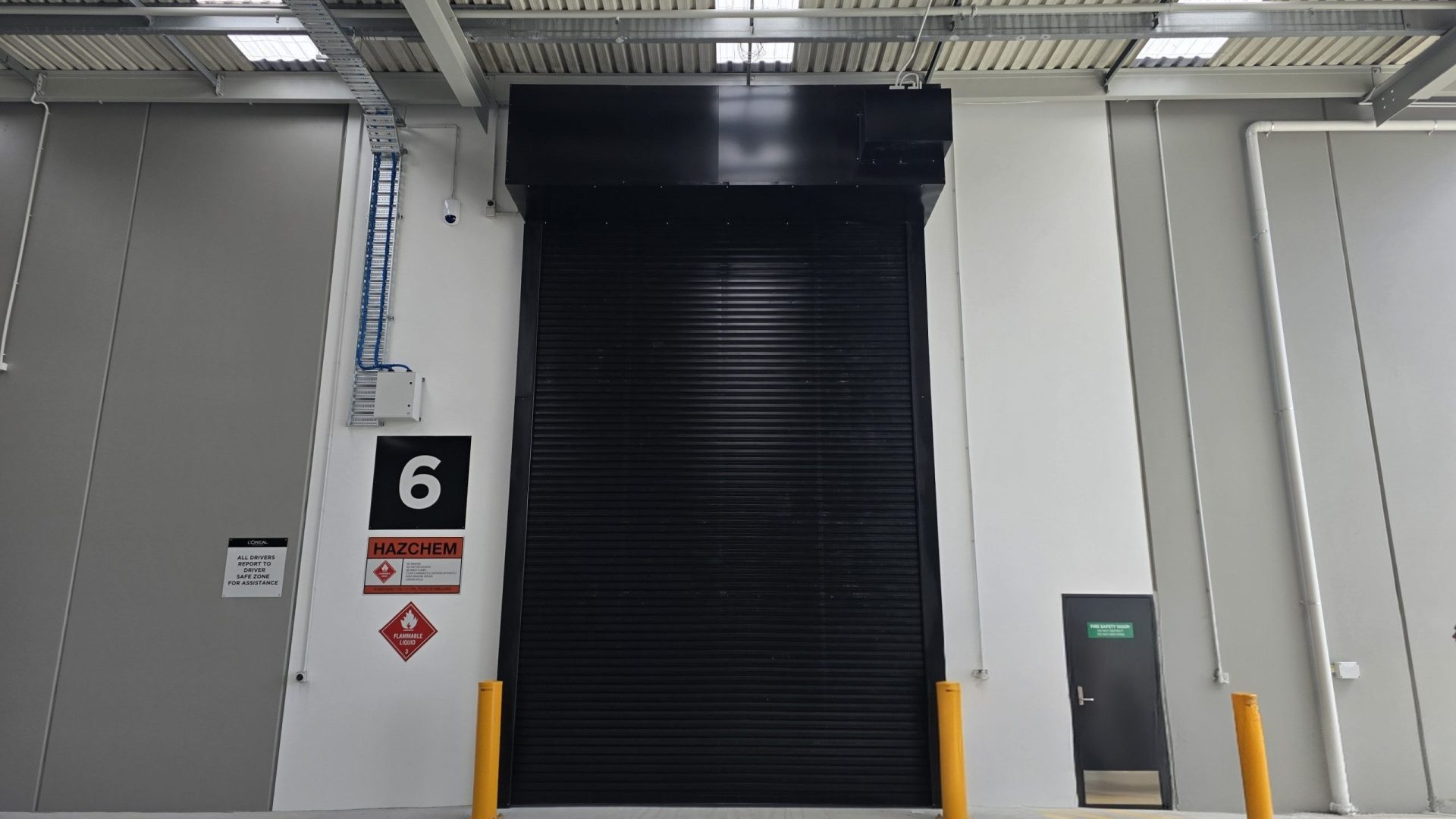 Gliderol Insulated Fire Shutter installed at Loreal Dangerous Goods Store